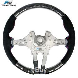 Fits 15-19 BMW M Sport Steering Wheel Carbon & Alcantara Cover & M Stitching