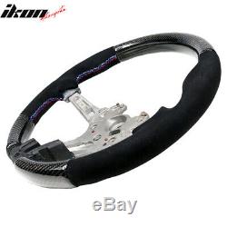 Fits 15-20 BMW M Sport Steering Wheel CF + Alcantara Cover + M Stitching