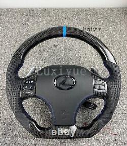 Fits Lexus IS 250 300 350 ISF 2006-2012 Real Carbon fiber steering wheel BLUE