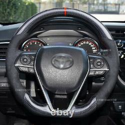 Fits for 2018-2021 Toyota Camry Carbon Fiber Alcantara Leather Steering Wheel
