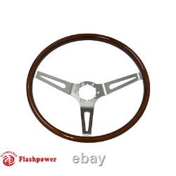 Flashpower GM Classic Wood Steering Wheel Original Restoration Muscle Car 15'