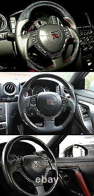 For 09-16 Nissan Gtr Gt-r R35 Real Carbon Fiber Steering Wheel Center Trim Cover