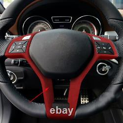 For 13-19 Mercedes-Benz W176 W204 W117 Wine Red Steering Wheel Cover Trim LHD