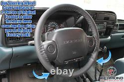 For 1997 Dodge Ram 1500 2500 3500 Laramie SLT-Black Leather Steering Wheel Cover