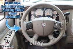 For 2004 2005 Dodge Ram Laramie SLT-Leather Steering Wheel Cover, Dark Slate
