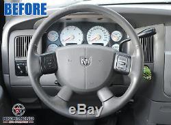 For 2006 Dodge Ram 2500 3500 SLT Laramie -Dark Gray Leather Steering Wheel Cover