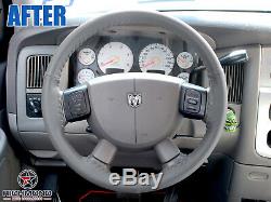 For 2006 Dodge Ram 2500 3500 SLT Laramie -Dark Gray Leather Steering Wheel Cover