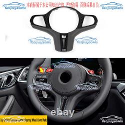 For 2022-2025 BMW G42 2 Series Dry Carbon/Leather Steering Wheel Cover Plate 1pc