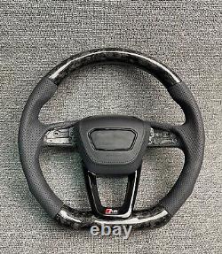 For Audi A3 A4 A5 Q3 Q5 Q7 Q8 S3 S5 RS5 Forged Carbon Fiber Steering wheel+Cover