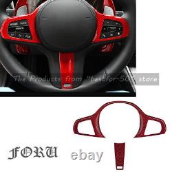 For BMW 5 Series G30 2018+ Carbon Fiber Steering Wheel Cover Decoration Sticker