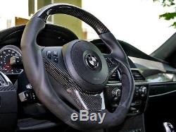 For BMW E60 E61 CARBON STEERING WHEEL COVER TRIM 04-10 523i 525i 528i 530i M5