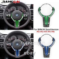 For BMW F20 F22 F30 F31 F33 F36 F10 F06 X5 Real Carbon Fiber Steering Wheel Trim