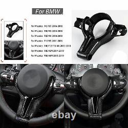 For BMW M2 F87 M3 F80 M4 M5 M6 F12 X6M Carbon Fiber Steering Wheel /w Base Black