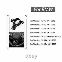 For BMW M2 F87 M3 F80 M4 M5 M6 F12 X6M Carbon Fiber Steering Wheel /w Base Black