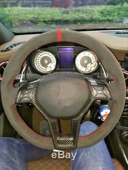 For Benz W176 W204 W117 W212 W207 W218 R172 Carbon Steering Wheel Cover Trim