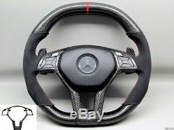 For Benz W204 W176 W117 AMG W212 W207 Carbon Fiber Steering Wheel Trim Cover New