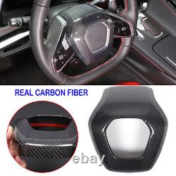 For C8 Corvette Carbon Fiber Steering Wheel Center Surround Cover 2020 2024