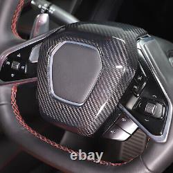 For C8 Corvette Carbon Fiber Steering Wheel Center Surround Cover 2020 2024