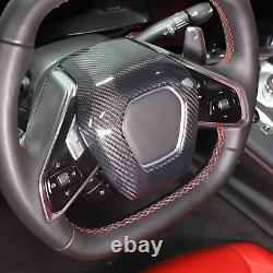 For C8 Corvette Carbon Fiber Steering Wheel Center Surround Cover 2020 2024