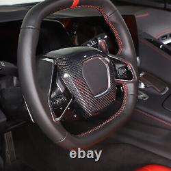 For C8 Corvette Carbon Fiber Steering Wheel Center Surround Cover 2020 2024
