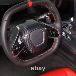 For C8 Corvette Carbon Fiber Steering Wheel Center Surround Cover 2020 2024