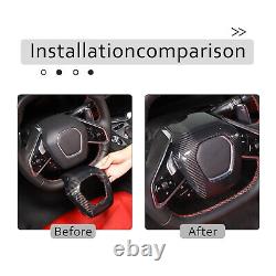 For C8 Corvette Carbon Fiber Steering Wheel Center Surround Cover 2020 2024