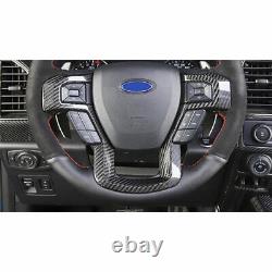 For Ford F150 F-150 Real Carbon Fiber Steering Wheel Frame Cover Trim 2015-20 A