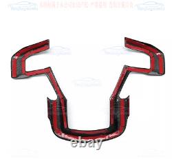 For Ford Raptor F-150 15-20 Dry Carbon Fiber Interior Steering Wheel Cover Trim