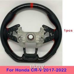 For HONDA CR-V 2017-2021 CRV Real Carbon Fiber Steering Wheel Sports Cover Trim