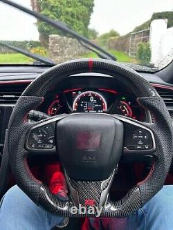 For Honda Civic 10th 2016-20 Real Carbon Fiber Racing Sport Steering wheel Frame