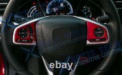 For Honda Civic 2016-2020 10th Inner Red Steering Wheel Switch Frame Cover Trims