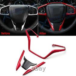 For Honda Civic 2016-2020 Interior Steering Wheel Frame Lip Decor Cover Trim Kit