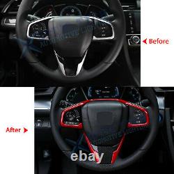 For Honda Civic 2016-2020 Interior Steering Wheel Frame Lip Decor Cover Trim Kit