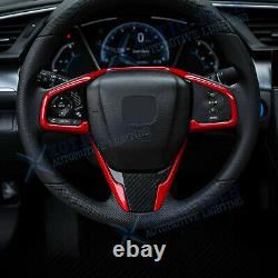 For Honda Civic 2016-2020 Interior Steering Wheel Frame Lip Decor Cover Trim Kit