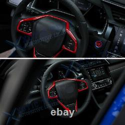 For Honda Civic 2016-2020 Interior Steering Wheel Frame Lip Decor Cover Trim Kit