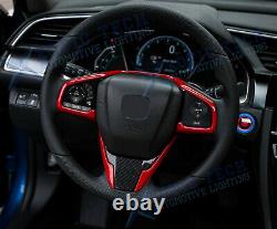 For Honda Civic 2016-2020 Interior Steering Wheel Frame Lip Decor Cover Trim Kit