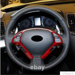 For Infiniti G37 EX37 G25 Q40 13-15 Red Carbon Fiber Steering Wheel Cover