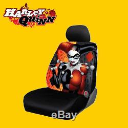For Jeep New Harley Quinn Car Seat Covers Floor Mats Steering Wheel Cover Set