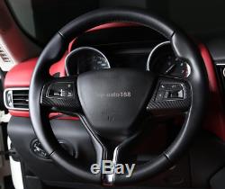 For Maserati Levante 16-17 Ghibli 14-16 Carbon Fiber Steering Wheel Cover Trim