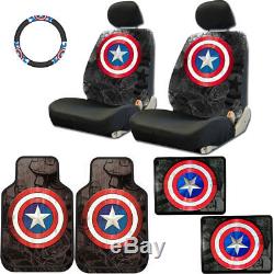 For Nissan Captain America Car Seat Covers Floor Mats Steering Wheel Cover Set