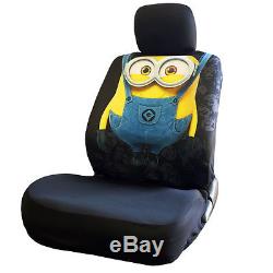 For Nissan New Minions Car Seat Covers Floor Mat Steering Wheel Cover Set