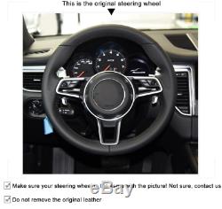For Porsche Macan Cayenne 2015 2016 ALCANTARA steering wheel cover