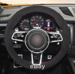 For Porsche Macan Cayenne 2015 2016 ALCANTARA steering wheel cover