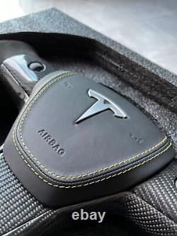 For Tesla Model3 Model Y Steering Wheel Horn Cover Leather Trim Wrap Custom