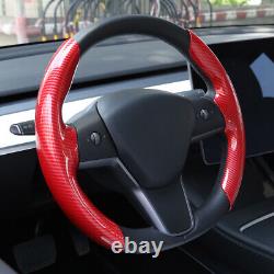 For Tesla Model 3 & Y Steering Wheel Cover Comfortable Anti-Slip Carbon Fiber Re