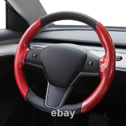 For Tesla Model 3 & Y Steering Wheel Cover Comfortable Anti-Slip Carbon Fiber Re