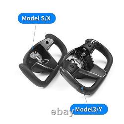 For Tesla Yoke Steering Wheel For Model 3 Model Y Leather Wrapped Carbon Fiber