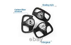 For Tesla Yoke Steering Wheel For Model 3 Model Y Leather Wrapped Carbon Fiber