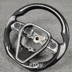 For Toyota 2019-2022 Camry Corolla Real Carbon Fiber Steering Wheel Silver-Black