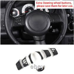 For Toyota FJ Cruiser 2007-2014 Carbon Fiber Steering Wheel Button Cover Trim
